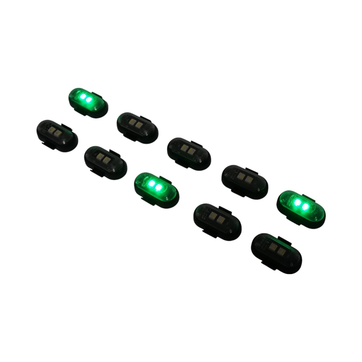 Set 10 lampi LED RGB stroboscopice cu telecomanda, 10 moduri, 8 culori, baterie litiu 110mAh reincarcabila USB-C IP65